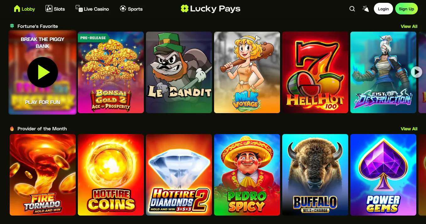 LuckyPays sister sites operator and licence checks